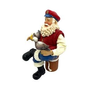 Vintage 2000 Clothique Nautical Santa Fisherman Figurine Christmas Holiday